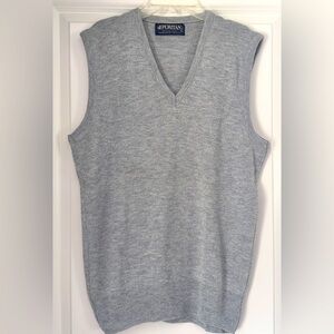 Vintage Puritan Gray V-Neck Sweater Vest Orlon Acrylic Size XL Made In USA